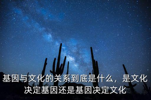 基因與文化的關(guān)系到底是什么，是文化決定基因還是基因決定文化