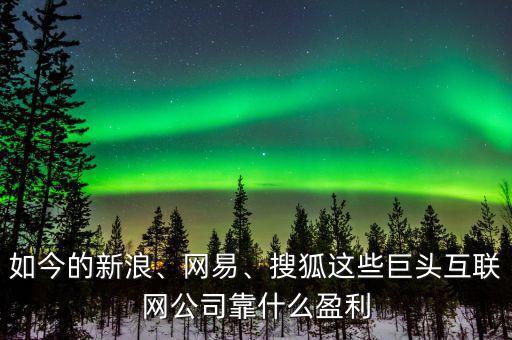 如今的新浪、網(wǎng)易、搜狐這些巨頭互聯(lián)網(wǎng)公司靠什么盈利