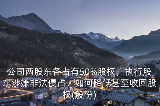 公司兩股東各占有50%股權(quán)，執(zhí)行股東涉嫌非法侵占，如何降低甚至收回股權(quán)(股份)