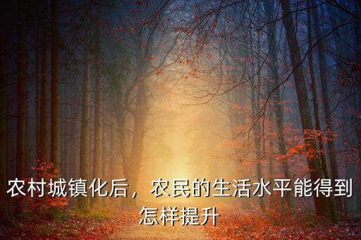 農(nóng)村城鎮(zhèn)化后，農(nóng)民的生活水平能得到怎樣提升