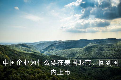 中國(guó)企業(yè)為什么要在美國(guó)退市，回到國(guó)內(nèi)上市