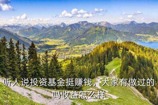 聽(tīng)人說(shuō)投資基金挺賺錢，大家有做過(guò)的嗎收益怎么樣