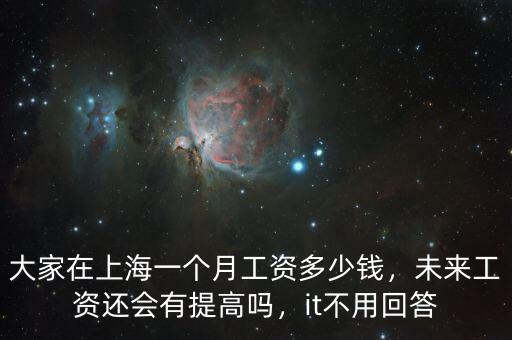大家在上海一個(gè)月工資多少錢，未來(lái)工資還會(huì)有提高嗎，it不用回答