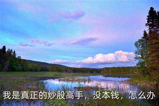 我是真正的炒股高手，沒本錢，怎么辦