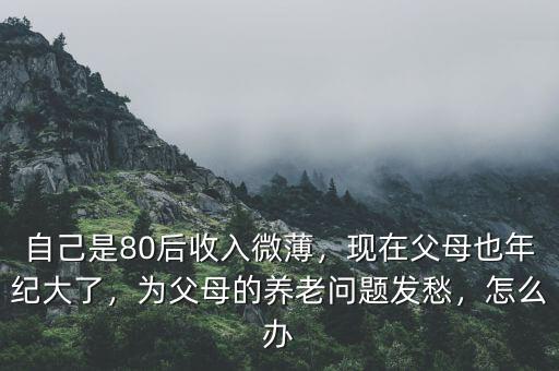 自己是80后收入微薄，現(xiàn)在父母也年紀(jì)大了，為父母的養(yǎng)老問題發(fā)愁，怎么辦
