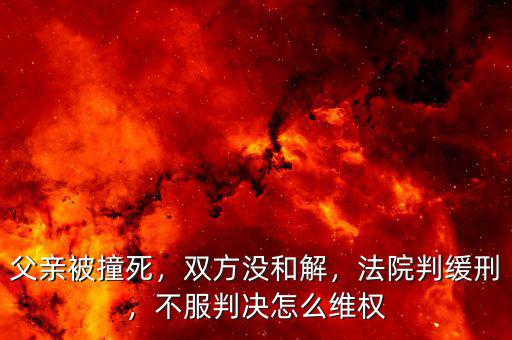 父親被撞死，雙方?jīng)]和解，法院判緩刑，不服判決怎么維權(quán)