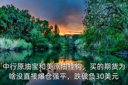 中行原油寶和美原油掛鉤，買(mǎi)的期貨為啥沒(méi)直接爆倉(cāng)強(qiáng)平，跌破負(fù)30美元