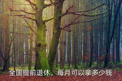 全國提前退休，每月可以拿多少錢