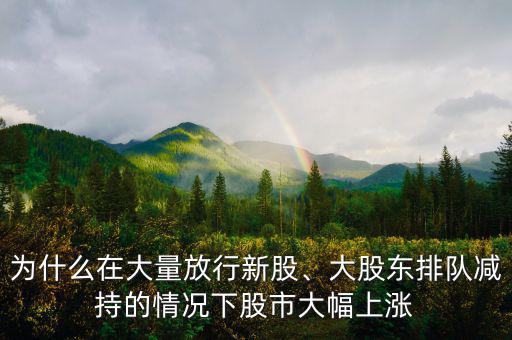 為什么在大量放行新股、大股東排隊減持的情況下股市大幅上漲