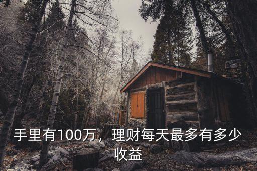 手里有100萬，理財每天最多有多少收益