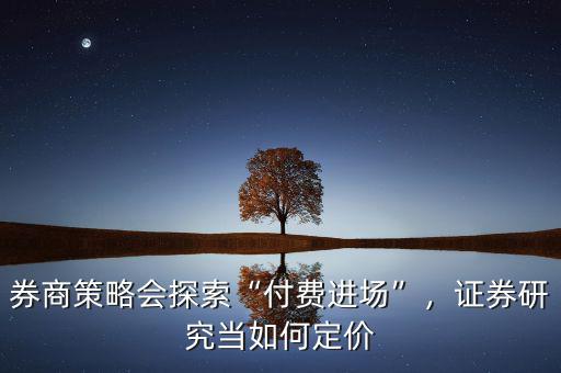 券商策略會(huì)探索“付費(fèi)進(jìn)場(chǎng)”，證券研究當(dāng)如何定價(jià)