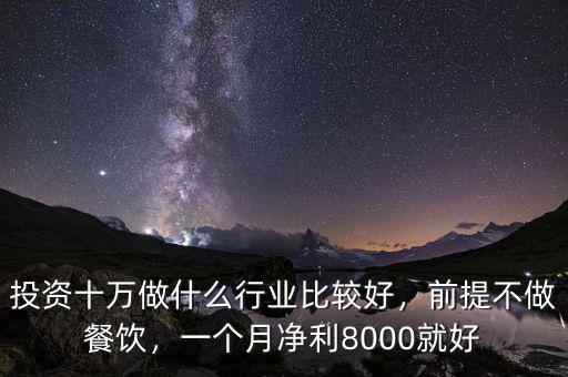 投資十萬做什么行業(yè)比較好，前提不做餐飲，一個月凈利8000就好