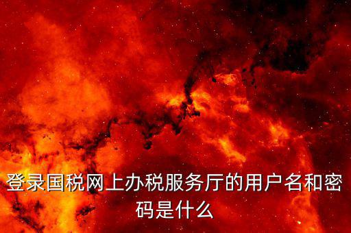 地稅用戶名登陸密碼是什么，地稅的用戶名是什么