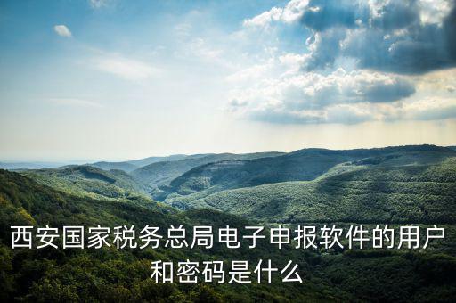陜西省國家稅務局賬號是什么，你好我想問你 一下 網(wǎng)上國稅的用戶名和密碼是什么