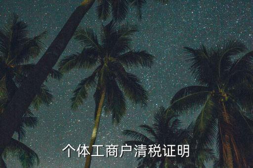 清稅證明能證明什么資料，個(gè)體工商戶清稅證明