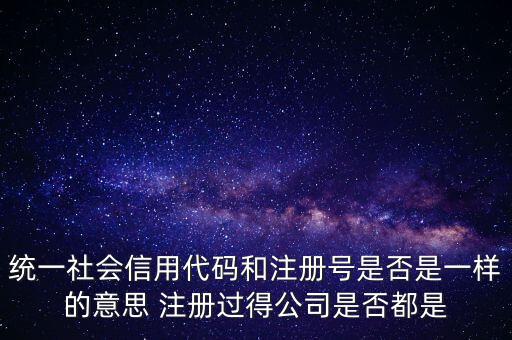 統(tǒng)一社會(huì)信用代碼 注冊(cè)號(hào)是什么意思，統(tǒng)一社會(huì)信用代碼就是工商注冊(cè)號(hào)嗎