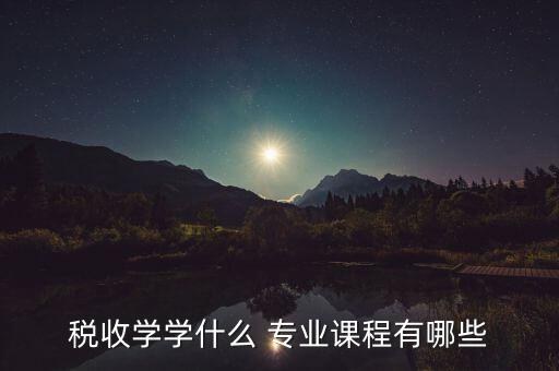 稅收學 什么專業(yè)好，稅收學專業(yè)學什么