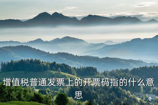 什么是發(fā)票稅控碼，增值稅普通發(fā)票上的開票碼指的什么意思