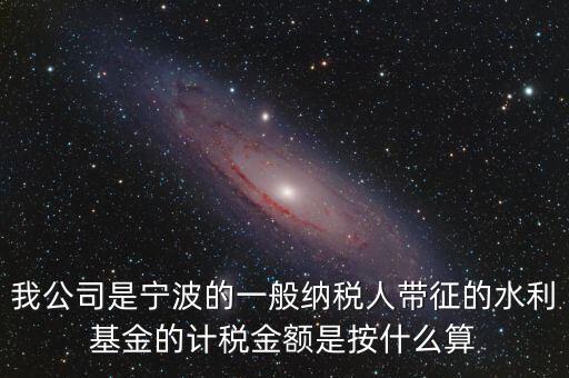 小微企業(yè)水利基金按什么繳，我公司是寧波的一般納稅人帶征的水利基金的計(jì)稅金額是按什么算