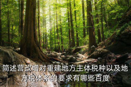 營(yíng)改增后地方稅源靠什么，簡(jiǎn)述營(yíng)改增對(duì)重建地方主體稅種以及地方稅體系的要求有哪些百度