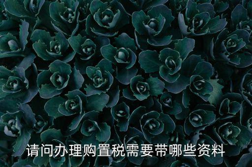 購置稅辦理需要什么，購買車輛購置稅需要哪些手續(xù)