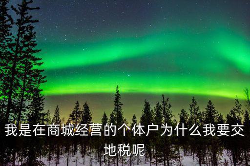 個(gè)體戶為什么要交地稅，我是在商城經(jīng)營(yíng)的個(gè)體戶為什么我要交地稅呢
