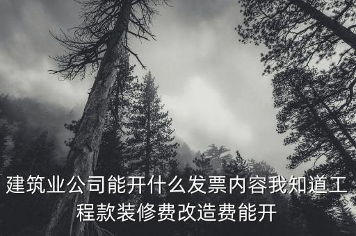 建筑業(yè)開(kāi)票開(kāi)什么內(nèi)容，建筑行業(yè)需要開(kāi)些什么票