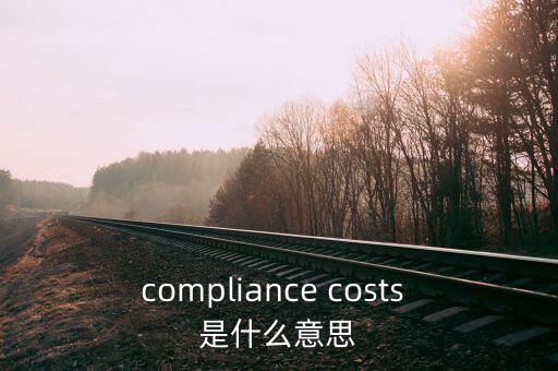 遵從成本什么意思，compliance costs 是什么意思
