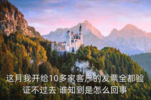 這月我開給10多家客戶的發(fā)票全都驗(yàn)證不過(guò)去 誰(shuí)知到是怎么回事