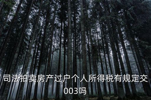 司法拍賣房產過戶個人所得稅有規(guī)定交003嗎
