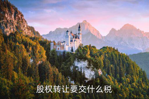 出售股權交什么稅，股權轉讓要交什么稅