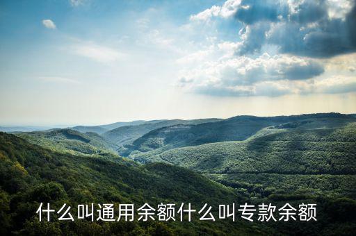 通用余額 專用余額是什么意思，專用余額啥意思