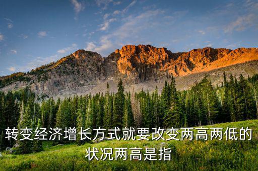 什么是兩提高兩降低，轉(zhuǎn)變經(jīng)濟增長方式就要改變兩高兩低的狀況兩高是指