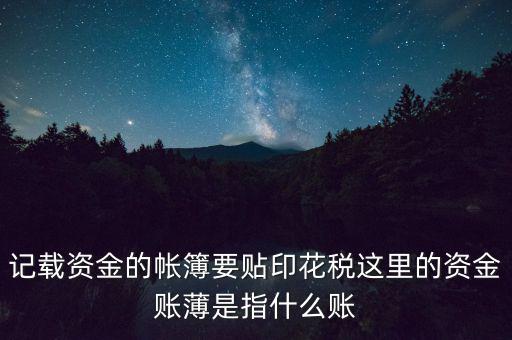 什么是資金賬簿，什么樣的賬簿屬于資金類賬簿