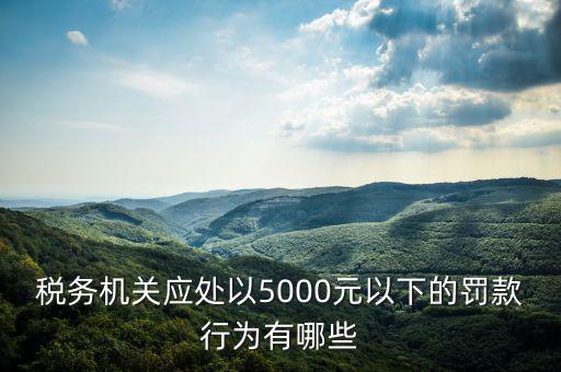 稅務(wù)局行為罰款是什么，稅務(wù)機(jī)關(guān)應(yīng)處以5000元以下的罰款行為有哪些