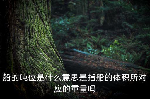 什么是車船噸位，船舶噸位是什么意思