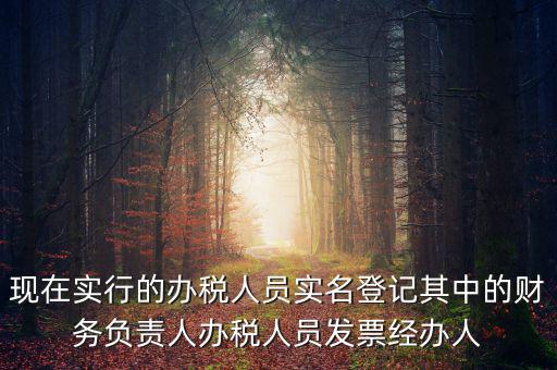 實名辦稅是什么時間提出的，現(xiàn)在實行的辦稅人員實名登記其中的財務(wù)負(fù)責(zé)人辦稅人員發(fā)票經(jīng)辦人