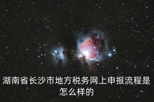 湖南省長沙市地方稅務網(wǎng)上申報流程是怎么樣的