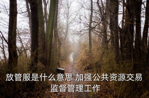 稅務系統(tǒng)放管服指什么，放管服是什么意思 加強公共資源交易 監(jiān)督管理工作