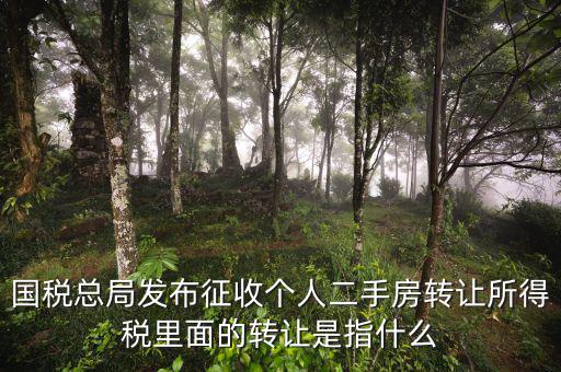 稅收轉(zhuǎn)讓是什么，國稅總局發(fā)布征收個人二手房轉(zhuǎn)讓所得稅里面的轉(zhuǎn)讓是指什么