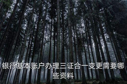 三證合一后銀行變更要帶什么資料，銀行基本賬戶辦理三證合一變更需要哪些資料