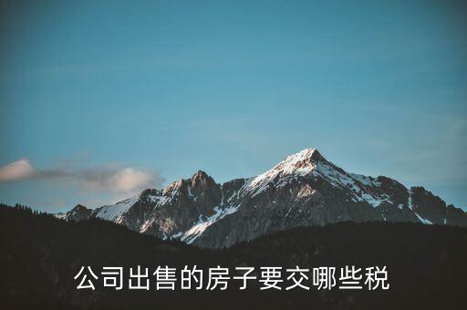 公司出售房產(chǎn)交什么稅費，公司出售的房子要交哪些稅