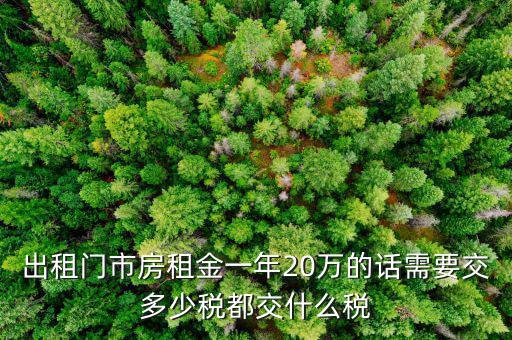 門市房出租要交什么稅，門面房向外出租要交稅嗎