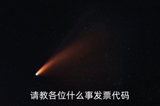 發(fā)票上面的代碼是什么意思啊，請(qǐng)教各位什么事發(fā)票代碼