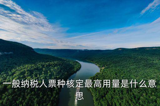 什么是票種核定，一般納稅人票種核定最高用量是什么意思
