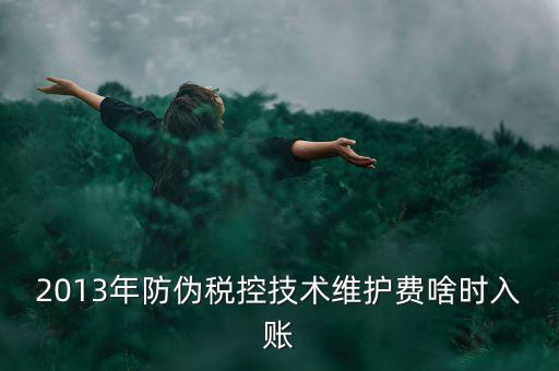 稅控維護(hù)費什么時候交，2013年防偽稅控技術(shù)維護(hù)費啥時入賬