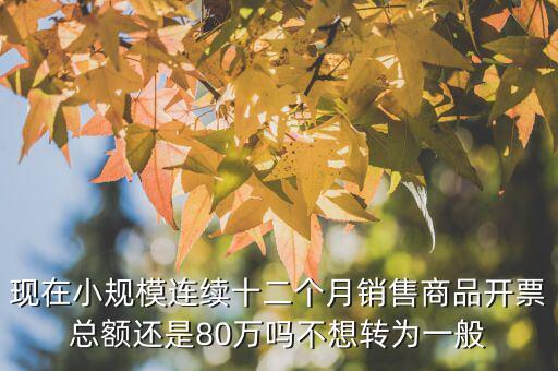 財(cái)稅2018 80號(hào)如何解讀，現(xiàn)在小規(guī)模連續(xù)十二個(gè)月銷售商品開票總額還是80萬嗎不想轉(zhuǎn)為一般