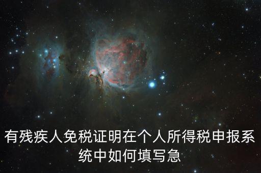殘疾人個(gè)稅如何申報(bào)，有殘疾人免稅證明在個(gè)人所得稅申報(bào)系統(tǒng)中如何填寫急