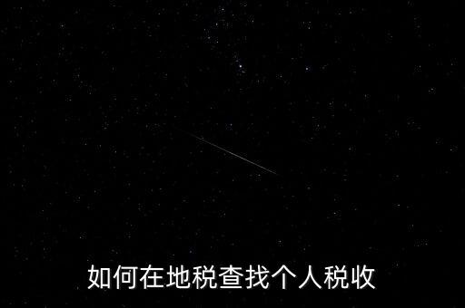 地稅局如何查個(gè)人所得稅，如何在地稅查找個(gè)人稅收