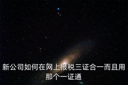 三證合一后如何刷新一證通，新公司如何在網上報稅三證合一而且用那個一證通
